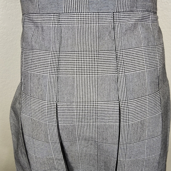 Parker Black Micro Houndstooth Pleated Skirt Size M/L - Picture 3 of 7
